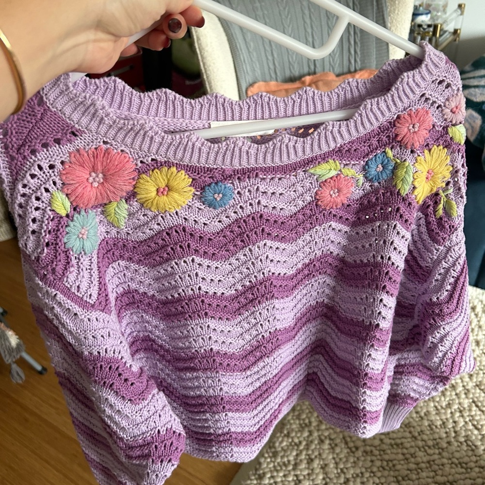Love shack fancy crochet sweater